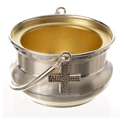 Holy water pot in silver-plated brass 4