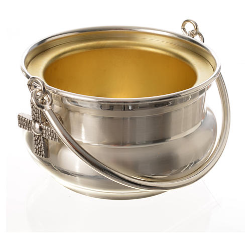 Holy water pot in silver-plated brass 5