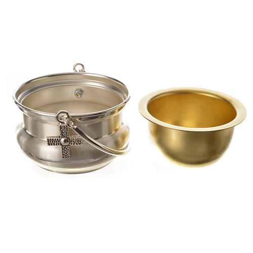 Holy water pot in silver-plated brass 6