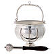 Holy water pot and sprinkler, silver plated brass s1