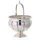 Holy water pot and sprinkler, silver plated brass s4
