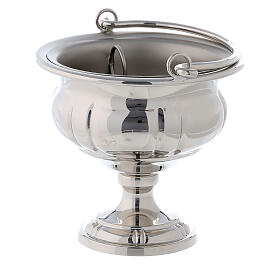 Holy water pot nickel-plated brass