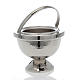 Holy water pot, hammered nickel-plated brass s1