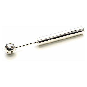 Holy Water Sprinkler in silver plated and nickeled brass s4