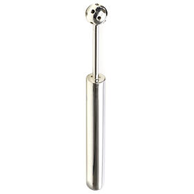 Holy Water Sprinkler in silver plated and nickeled brass