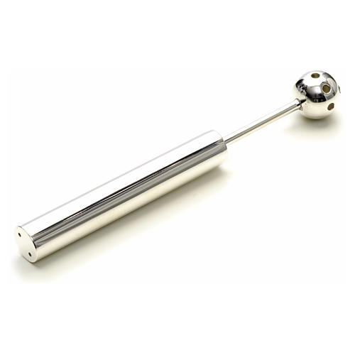 Holy Water Sprinkler in silver plated and nickeled brass 5