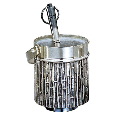 Molina Holy Water pot and sprinkler in silver brass 1