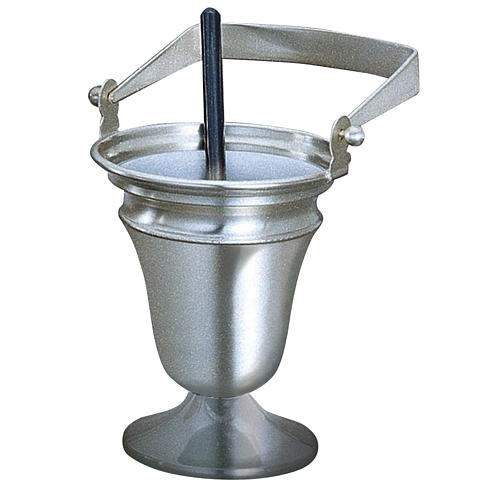 Set, Molina Holy Water pot and sprinkler in silver brass 1