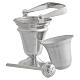 Set, Molina Holy Water pot and sprinkler in silver brass s5