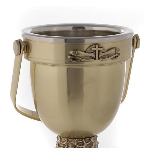 Molina Holy Water pot and sprinkler in brass 2
