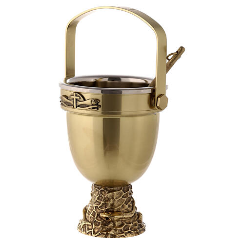 Molina Holy Water pot and sprinkler in brass 3