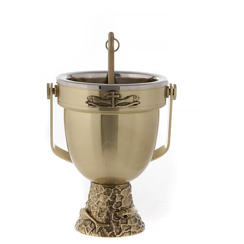 Molina Holy Water pot and sprinkler in brass 5