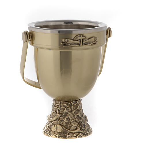 Molina Holy Water pot and sprinkler in brass 6