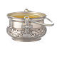 Bucket in silver brass with leaves s4