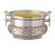 Bucket in silver brass with leaves s5
