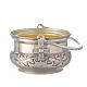 Bucket in silver brass with leaves s1