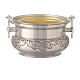 Bucket in silver brass with leaves s2