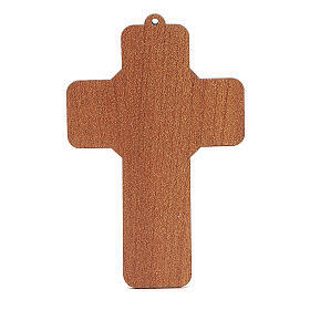 Kreuz aus PVC mit Bild der Heiligen Familie, 13 x 8,5 cm