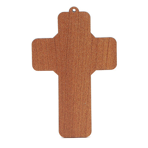 Kreuz aus PVC mit Bild der Heiligen Familie, 13 x 8,5 cm 2