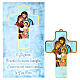 Kärtchen mit Kreuz aus PVC und Bild der Heiligen Familie fűr Familiensegnung  s1