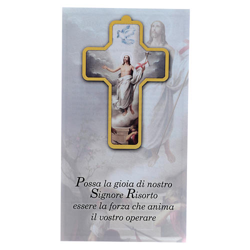 Cartão e Cruz em PVC Ressurreição com Benção das Famílias ITA 3