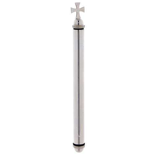 Aspersorium measuring 15.5cm with cross in silver brass by Molina 1