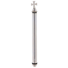 Aspersorium measuring 15.5cm with cross in silver brass by Molina