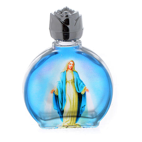 Botella para agua bendita Virgen Milagrosa vidrio 1