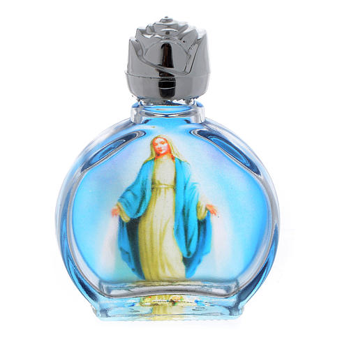 Bouteille à eau bénite statue Vierge Marie transparente - 20 cm