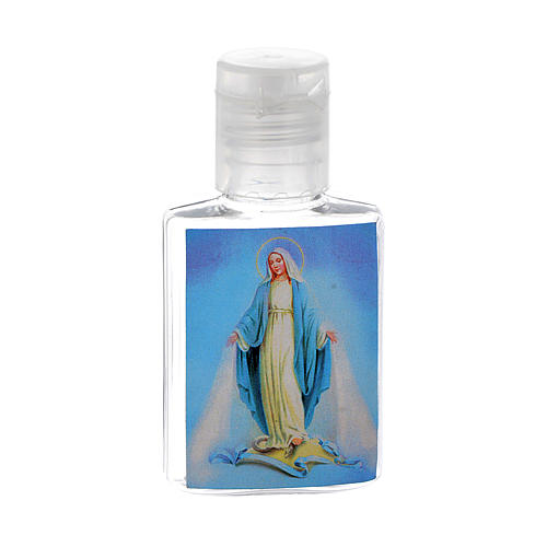 Botella para agua bendita Virgen Milagrosa plástico. 1