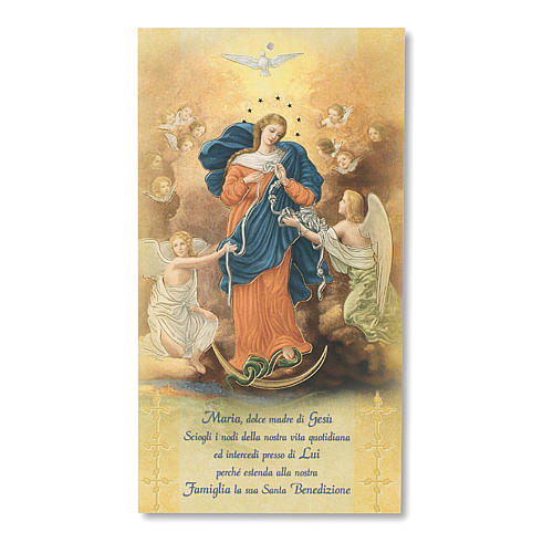 Easter blessing pasteboard Mary Untire of Knots ITALIAN 1