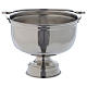 Bucket for blessings in smooth silver coloured brass s1