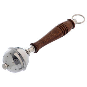 Holy water sprinkler with wooden handle