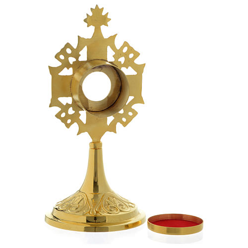 Reliquary in golden brass 20 cm 4