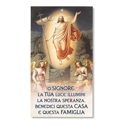 Bénédictions des familles carton Christ Ressuscité avec prière 1