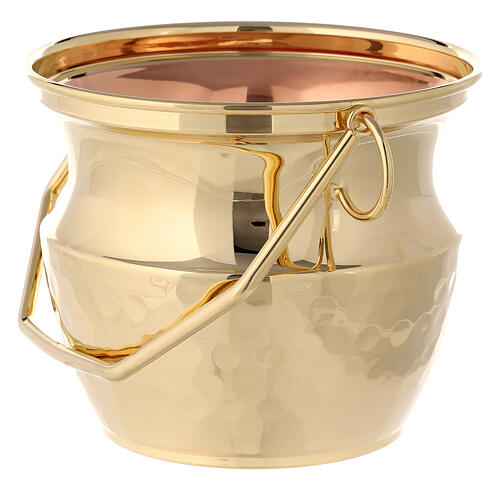 Holy water pot in brass, golden tone 4