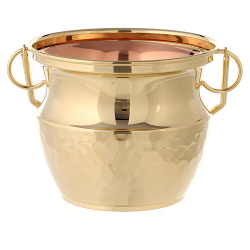 Holy water pot in brass, golden tone 5