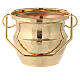Holy water pot in brass, golden tone s1