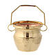 Holy water pot in brass, golden tone s2