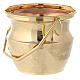 Holy water pot in brass, golden tone s4