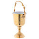 Bucket with aspergillum made of golden brass s3