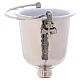 Bucket plus aspergillum made of nickel-plated brass with hammered exterior s7
