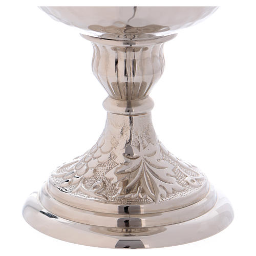 Hammered Holy Water pot with sprinkler in silver-plated brass 5