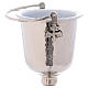 Hammered Holy Water pot with sprinkler in silver-plated brass s7