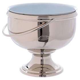 Bucket for blessing in polished nickel-plated brass