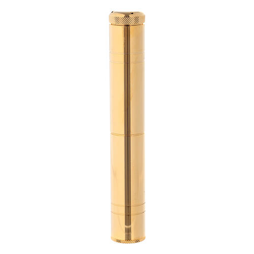 Sprinkler in golden brass with case, 16 cm 1