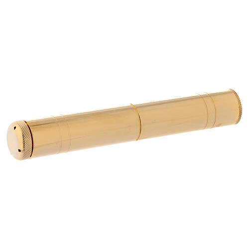 Sprinkler in golden brass with case, 16 cm 2