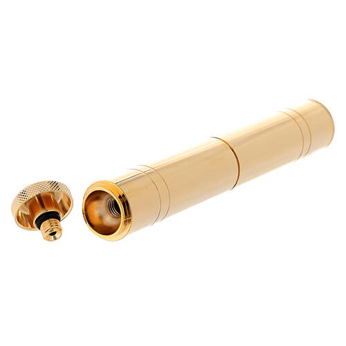 Sprinkler in golden brass with case, 16 cm 3