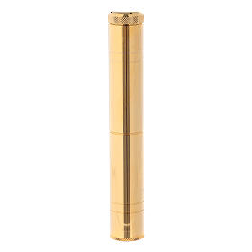 Aspergillum 16 cm in golden brass with case