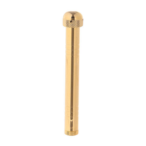 Aspergillum pocket-size 9 cm, in golden brass 1
